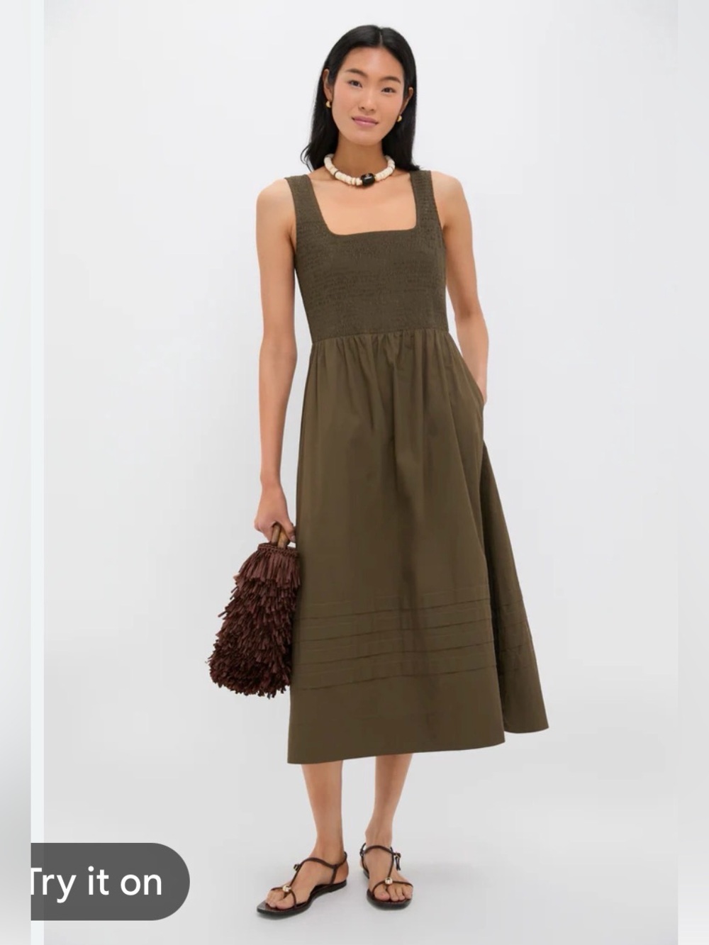 New With Tags Tuckernuck Olive Cotton Tiernan Dress Sz S
